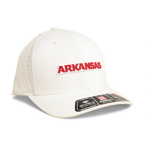 Arkansas Razorbacks ARKANSAS Red 3D Laser Perf R-Flex Cap- White - Picture 1 of 3